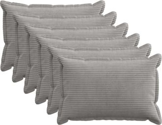 vidaXL Funda De Almohada 6 Uds. Houten Gris Claro 40 X 60 Cm Pana Vidaxl