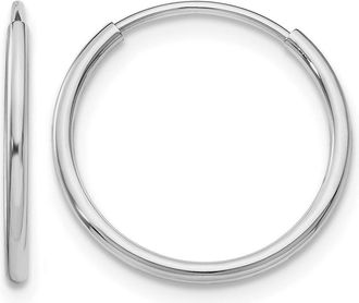 Diamond2Deal 14k Gold 1.20mm Endless Hinged Hoop Earrings