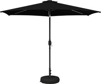 vidaXL Parasol De Jard&iacute;n Con Luces Led Y Base 300 X 300 Cm Poli&eacute;ster Vidaxl