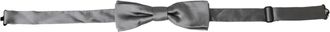 Dolce & Gabbana Mens Grey Solid Bow Tie Silk - One Size