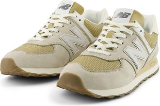 New Balance Sneaker NEW BALANCE 574, Damen, Gr. 37,5, schwarzer grau matter, Leder, Synthetik, Textil, Schuhe Sneaker
