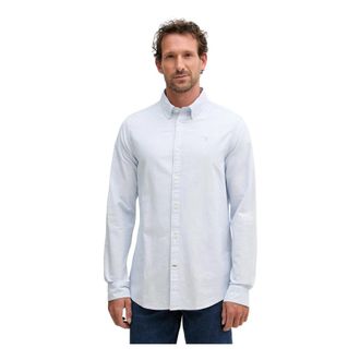 Barbour Gestreept Oxtown Tailored Shirt - Heren - Zakelijke Overhemden - Blauw - S - Katoen - Overhemden
