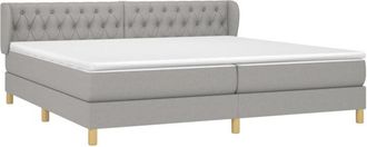 vidaXL Vidaxl - Cama Box Spring Con Colch&oacute;n Tela Gris Claro 200x200 Cm