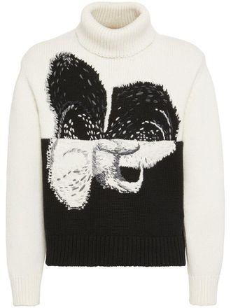 Alexander McQueen spliced orchid jumper - men - Cashmere - L - White