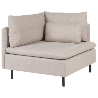 Beliani Sill&oacute;n Modular De Tela Asiento 1 Plaza Coj&iacute;n Adicional Moderno Beige Lemvig