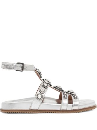 Kurt Geiger rhinestone-embellished sandals - women - Rubber/Artificial Leather/Calf Leather - 36 - Silver