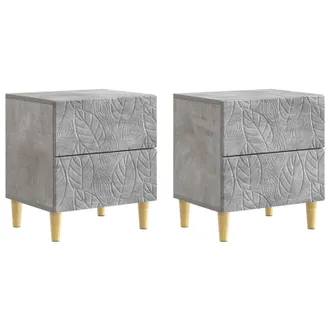 vidaXL Mesita De Noche 2 Pcs Gris Hormig&oacute;n 43 X 34,5 X 48 Cm Vidaxl