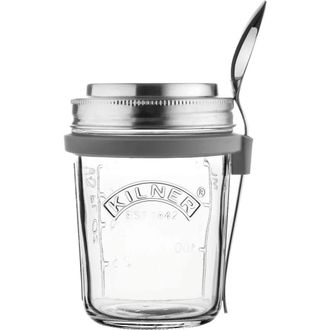 Kilner Parfait & Overnight Oats Jar Set, 350ml Glass Breakfast Jar with Spoon in Clear at Nordstrom