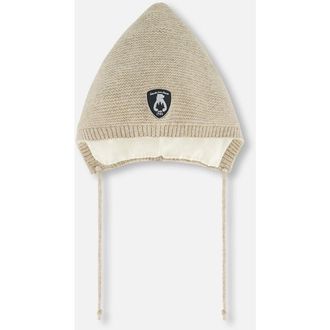Deux par Deux Baby Unisex Baby Pointed Knit Hat In Beige in Pine Bark at Nordstrom, Size 18-24 M