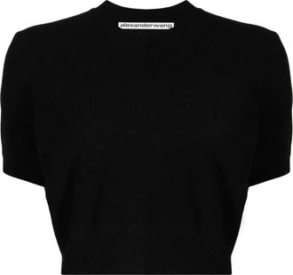 Alexander Wang Round-neck Truien - Dames - Ronde hals truien - Zwart - M - Polyester - Truien & Vesten