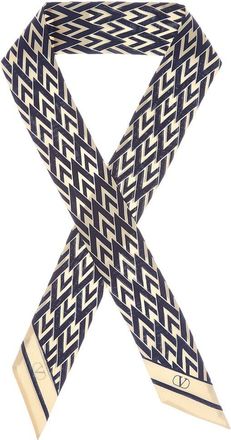 Valentino Toute La V Silk Scarf