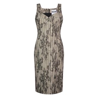 Moschino Kleedjes, Dames, Beige, S, Katoen, Verfijnde Avondjurk