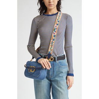 Valentino Garavani Striped Silk Sweater in Blue Multi at Nordstrom, Size X-Large