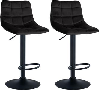 Clp Clp - Juego De 2 Taburetes De Bar Jerry En Terciopelo Negro Negro