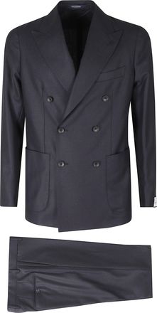 Tagliatore Blue Virgin Wool Double-Breasted Suit