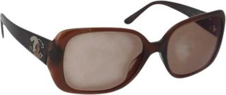 Chanel Pre-owned Accessories, female, Brown, Size: ONE SIZE Pre-owned Vintage Sunglasses