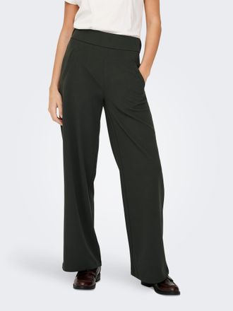 Jacqueline de Yong Schlupfhose JDY JDYLOUISVILLE CATIA WIDE PANT JRS NOOS, Damen, Gr. S (36), L&auml;nge 32, grau (peat), Jersey, Obermaterial: 95% Polyester, 5% Elasthan, un