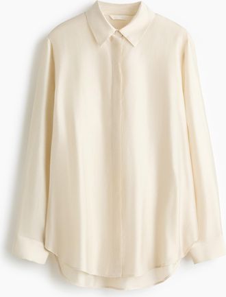 H&M Lange Bluse - Hellbeige