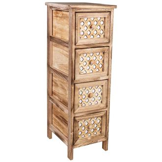 Wanderlust Deco Cajonera De Madera Marr&oacute;n 26x32x81h Cm