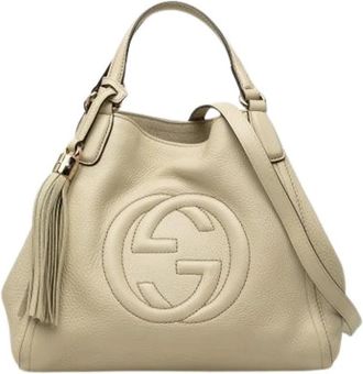 Gucci Pre-owned Soho Satchel - Dames - Vintage Handtas - Beige - ONE Size - Leer - Vintage