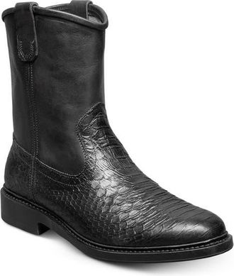 Allen Edmonds Dallas Roper Low Croc Embossed Western Boot in Black Snake Print at Nordstrom, Size 7.5