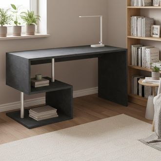 Dmora Escritorio Dmorisc, Escritorio Lineal Con Soporte Para Pc, Mesa De Oficina Multiusos, Escritorio Multiposici&oacute;n Para Ahorrar Espacio, 100% Made In Ital