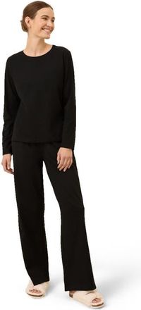 Pact Organic Cotton Cool Stretch Relaxed Sleep Shirt in Black at Nordstrom, Size X-Small