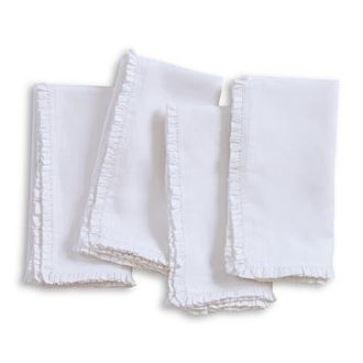 Solino Home Linen Dinner Napkins - Juliette Ruffle, 20 x 20 in White at Nordstrom, Size Large