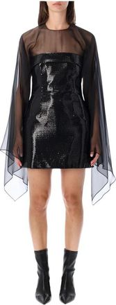 Alberta Ferretti Abito Paillettes Du Jersey Mini - Dames - Feestkleedjes - Zwart - S - Leer - Kleedjes