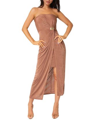 Bebe Strapless Twist Waist Maxi Dress