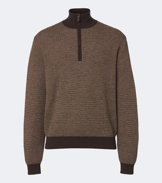 Frescobol Carioca Pullover in lana a coste con zip