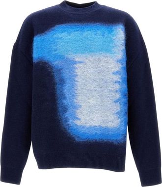 Givenchy Truien & Vesten, Heren, Blauw, M, Wol, Rondgebreide kleding