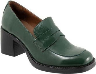Bueno Ruth Penny Loafer Pump in Hunter Green Patent at Nordstrom, Size 6.5-7Us