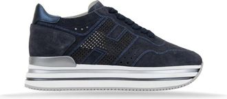 Hogan Su&egrave;de Veterschoenen voor Dames - Dames - Sneakers - Blauw - 35 EU - Su&egrave;de - Schoenen