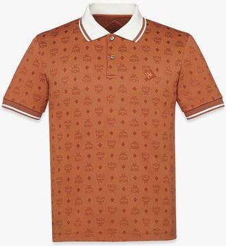 MCM Piqué Polo in Monogram Jacquard in Brown at Nordstrom, Size Xx-Large