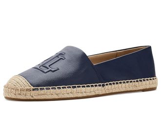 Lauren Ralph Lauren Cameryn Nappa Leather Espadrille Womens Slip on Shoes Refined Navy : 6.5 B - Medium
