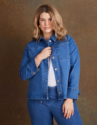 Live Unlimited London Womens Blue Denim Jacket - Size: 16
