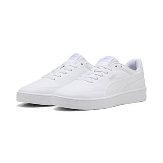 Puma Sneaker PUMA COURT CLASSIC CLEAN, Damen, Gr. 38,5, puma wei&szlig;, cool light gray, Synthetik, Schuhe Sneaker