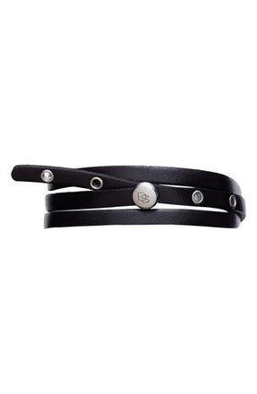 Degs & Sal Leather Wrap Bracelet in Black at Nordstrom