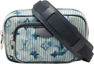 Louis Vuitton Pre-owned Outdoor Pouch - Dames - Vintage Schoudertas - Blauw - ONE Size - Denim - Vintage