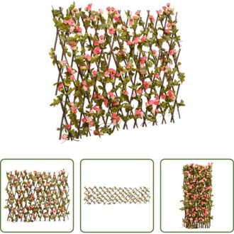 vidaXL vidaXL Privacy giardino - Traliccio Edera Artificiale Espandibile Rosa Scuro 180x60 cm