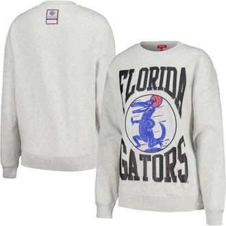 Mitchell & Ness Womens Mitchell & Ness Heather Gray Florida Gators Oversized Logo Lightweight Pullover Sweatshirt at Nordstrom, Size Xx-Large