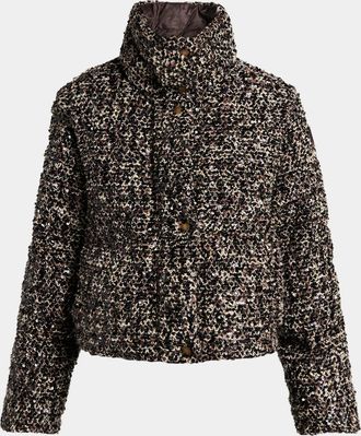 Moncler Poetique Sequined Jacket with Detachable Sleeves