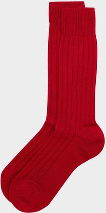 Pantherella Mens Waddington Cashmere Ribbed Mid-Calf Socks