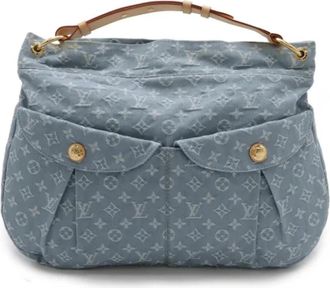 Louis Vuitton Tweedehands Canvas Louis Vuitton tassen - Dames - Vintage Handtas - Blauw - ONE Size - Denim - Vintage
