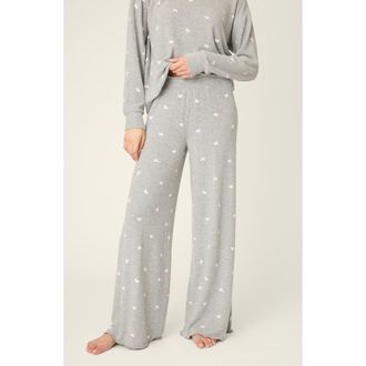 PJ Salvage Peachy Mix Match Butterfly Pajama Pants in Heather Grey at Nordstrom, Size X-Small