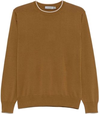 Canali contrasting-trim sweater - Brown