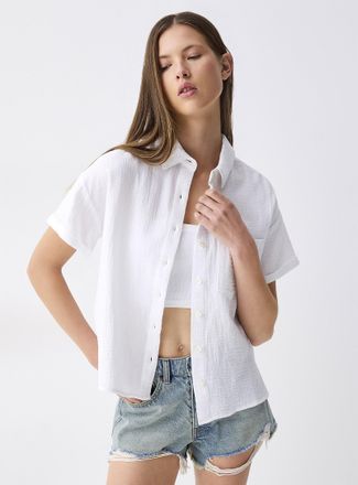 Twik Womens Short-sleeve organic cotton gauze shirt