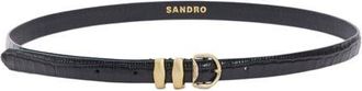 Sandro Croc-effect leather belt in Black at Nordstrom, Size Medium