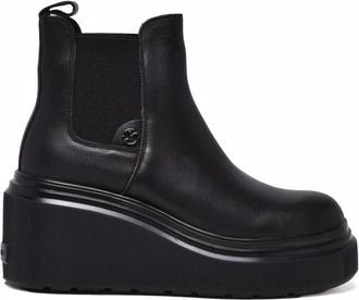 Janet & Janet Schoenen, Dames, Zwart, 40 EU, Leer, Stivaletto Chelsea Boot
